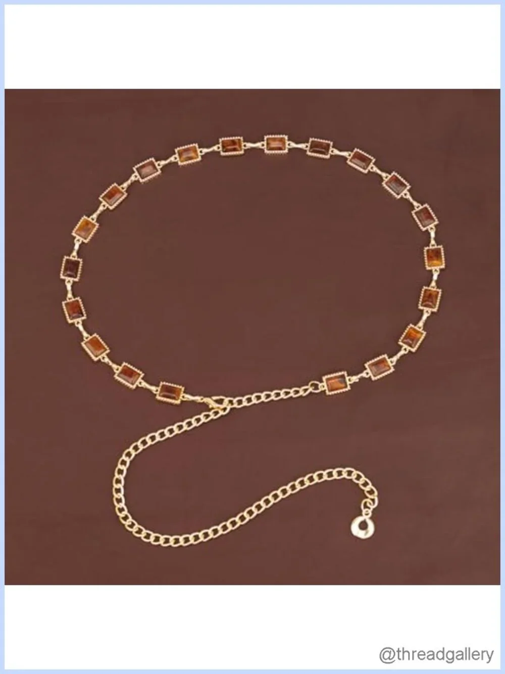 Gold-Tone Metal Chain Belt Western Concho Waist Belt